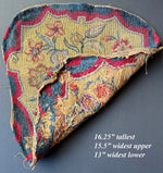Antique Fine French Silk and Wool Needlepoint Embroidery Tapestry Chair Back Panel to Make a Pillow