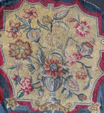 Antique Fine French Silk and Wool Needlepoint Embroidery Tapestry Chair Back Panel to Make a Pillow