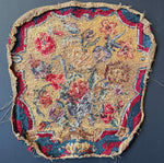 Antique Fine French Silk and Wool Needlepoint Embroidery Tapestry Chair Back Panel to Make a Pillow