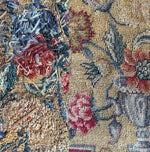 Antique Fine French Silk and Wool Needlepoint Embroidery Tapestry Chair Back Panel to Make a Pillow