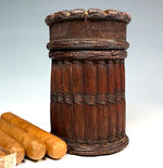 Charming Antique Hand Carved Black Forest Cheroot or Small Cigar Case, Box, ETui, Caddy with Lid 19th Century