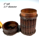 Charming Antique Hand Carved Black Forest Cheroot or Small Cigar Case, Box, ETui, Caddy with Lid 19th Century