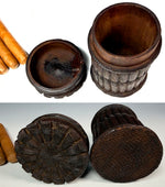 Charming Antique Hand Carved Black Forest Cheroot or Small Cigar Case, Box, ETui, Caddy with Lid 19th Century