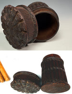 Charming Antique Hand Carved Black Forest Cheroot or Small Cigar Case, Box, ETui, Caddy with Lid 19th Century