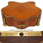 Antique French Maison Boissier Serpentine Casket, Marquetry Style Kingwood with Gilt Bronze