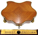 Antique French Maison Boissier Serpentine Casket, Marquetry Style Kingwood with Gilt Bronze