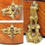 Antique French Maison Boissier Serpentine Casket, Marquetry Style Kingwood with Gilt Bronze