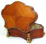 Antique French Maison Boissier Serpentine Casket, Marquetry Style Kingwood with Gilt Bronze