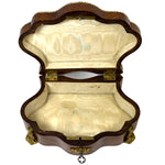 Antique French Maison Boissier Serpentine Casket, Marquetry Style Kingwood with Gilt Bronze