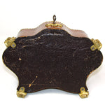 Antique French Maison Boissier Serpentine Casket, Marquetry Style Kingwood with Gilt Bronze