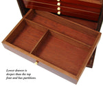 Antique French Victorian Era Burled Walnut Cigar Presenter or Specimen Box, Chest with Five Drawers