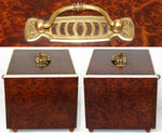 Antique French Victorian Era Burled Walnut Cigar Presenter or Specimen Box, Chest with Five Drawers