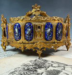 RARE Antique Napoleon III Era TAHAN PARIS gothic Jewelry Box, 10 Limoges Kiln-fired Enamel Plaques