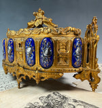 RARE Antique Napoleon III Era TAHAN PARIS gothic Jewelry Box, 10 Limoges Kiln-fired Enamel Plaques