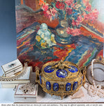 RARE Antique Napoleon III Era TAHAN PARIS gothic Jewelry Box, 10 Limoges Kiln-fired Enamel Plaques