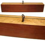 Antique French Napoleon III Era 11.5" Hand Fan Casket, Boulle Style Inlay & Birdseye Maple Veneers