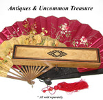 Antique French Napoleon III Era 11.5" Hand Fan Casket, Boulle Style Inlay & Birdseye Maple Veneers