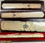 Superb Large Antique French Dieppe Carved IvoryPage Turner, Letter Opener in Original 14" Box