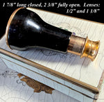 Antique French Miniature 1-draw Opera Glass Monocular, Enamel Barrel and 12k Gold Rim and Eyepiece