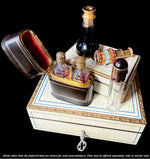 Antique French Miniature 1-draw Opera Glass Monocular, Enamel Barrel and 12k Gold Rim and Eyepiece