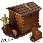 Rare Antique French Empire Revival Cigar Tantalus or Presenter, Box with Blackamoor & Dog