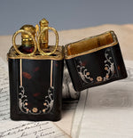 Rare Fine French 18th to early 19th Century Sewing Etui, Nécessaire, Palais Royal 18k Gold Silver Inlay, Perfume
