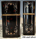 Rare Fine French 18th to early 19th Century Sewing Etui, Nécessaire, Palais Royal 18k Gold Silver Inlay, Perfume