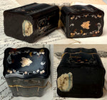 Rare Fine French 18th to early 19th Century Sewing Etui, Nécessaire, Palais Royal 18k Gold Silver Inlay, Perfume