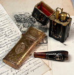 Rare Fine French 18th to early 19th Century Sewing Etui, Nécessaire, Palais Royal 18k Gold Silver Inlay, Perfume