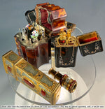 Rare Fine French 18th to early 19th Century Sewing Etui, Nécessaire, Palais Royal 18k Gold Silver Inlay, Perfume