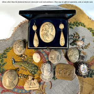 RARE! Jeweler's Set of 8 Superb Unmounted 19th Century Italy Grand Tour Lava Cameo