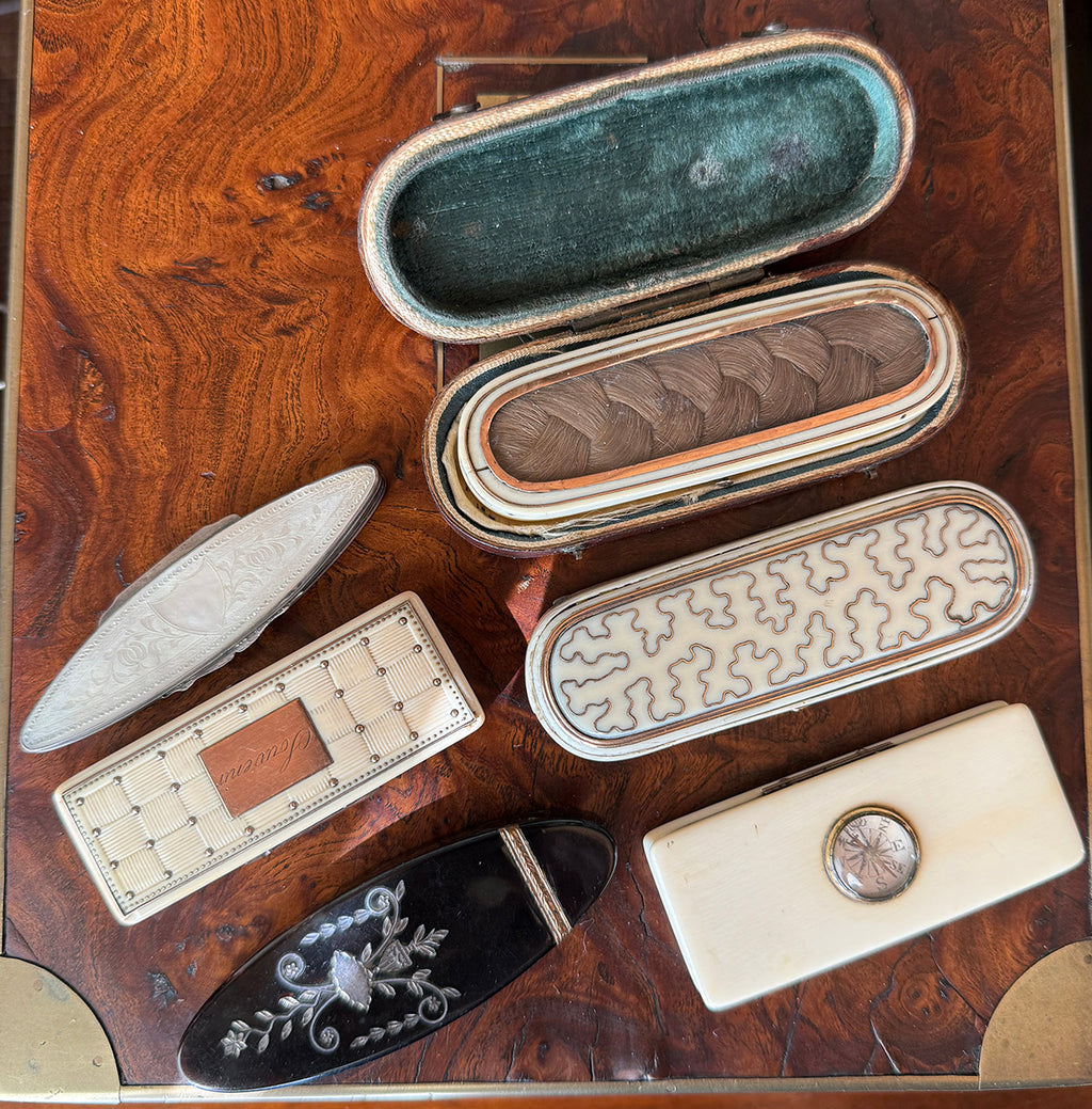 Group of 6 Antique 18th to earliest 19th Century French Toothpick or Patch Etui, Necessaire