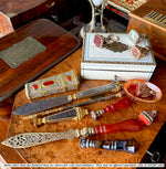 S D Monogram Antique French or Bohemian Banded Agate and Silver Sceau, Sealing Wax Seal