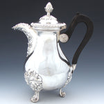 Antique French Sterling Silver 20oz Bachelor or Solitaire Size Tea or Coffee Pot, Ornate Foliate