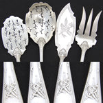 Fine Antique French Sterling Silver 4pc Hors d'Oeuvre Serving Set, Empire Style Torch & Quiver