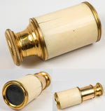 Antique French Single-draw Opera Glasses, Monocular, Ivory Casing - "Felletta, Opt. Place du College, LYON"