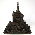 Fab Antique Black Forest Smoker's Stand, Medieval Tower or Castle, Tobacco Jar