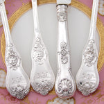 Antique French Sterling Silver 4pc Flatware Place Setting for One, Figural Mascaron Pattern