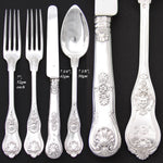 Antique French Sterling Silver 4pc Flatware Place Setting for One, Figural Mascaron Pattern