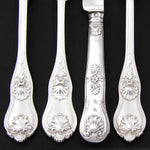 Antique French Sterling Silver 4pc Flatware Place Setting for One, Figural Mascaron Pattern