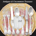 Antique French Sterling Silver 4pc Flatware Place Setting for One, Figural Mascaron Pattern