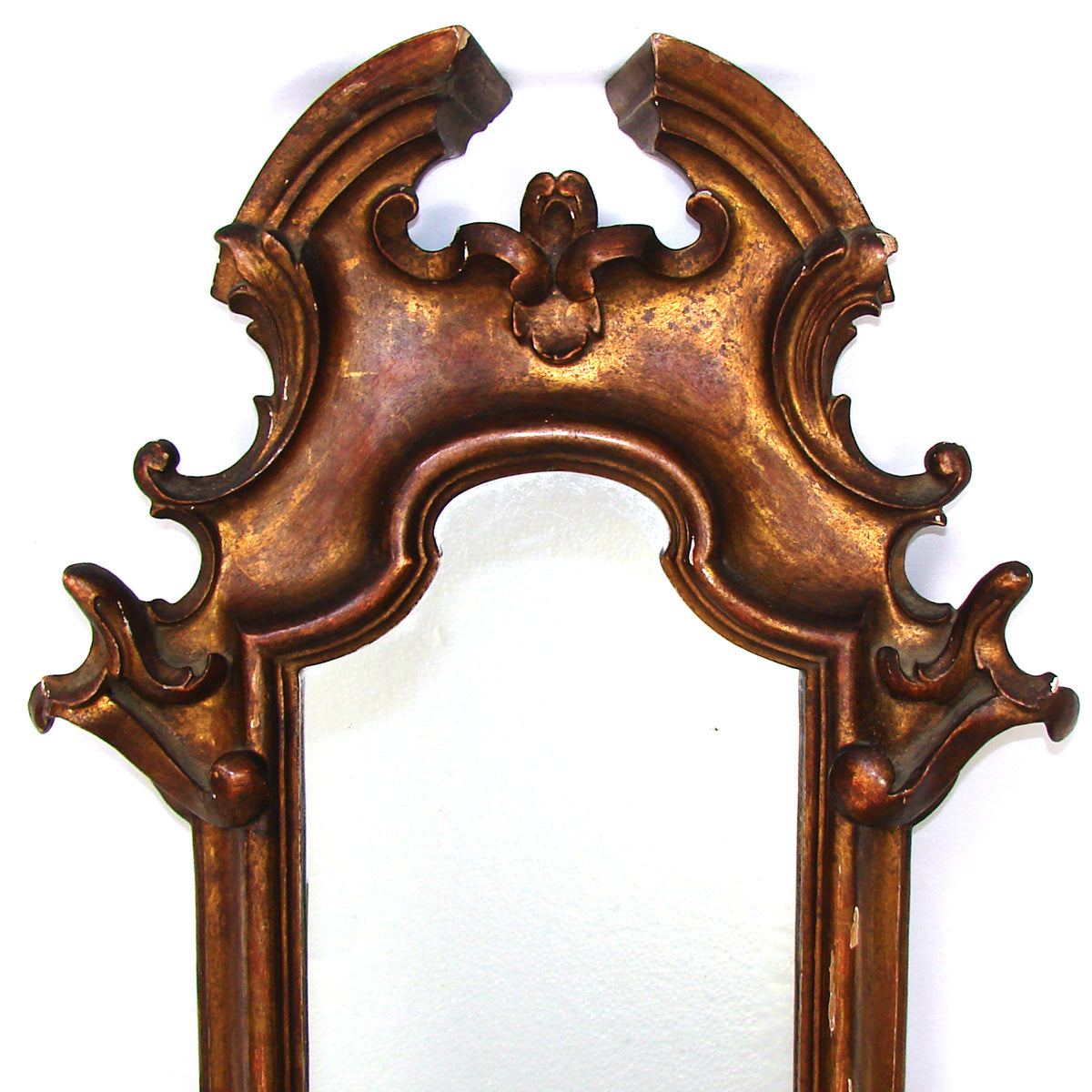 Fabulous Antique Victorian Era Gilt Gesso on Wood 33" Tall Wall Mirror, Cache Pot Base