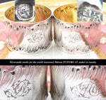 PAIR: Antique French PUIFORCAT Sterling Silver Napkin Rings, Louis XV or Rococo Pattern