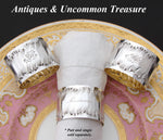 PAIR: Antique French PUIFORCAT Sterling Silver Napkin Rings, Louis XV or Rococo Pattern