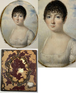 Antique French Empire Portrait Miniature, Beautiful Woman, "Naughty" Gown, Guillotine Haircut