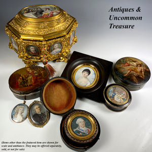 Rare Fine 9 Painting Louis XIV Subject Jewelry Casket, Box, Coffret - Portrait Miniature