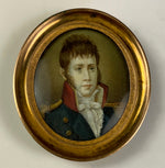 Antique French Napoleonic Wars c.1807 Portrait Miniature, Officer in Uniform