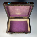 Antique French Jewelry or Sewing Box, Mother of Pearl and Bressan Kiln-fired Enamel Decoration, c.1830s