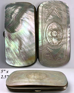 Antique Napoleon III, Victorian Era Carved Mother of Pearl Cigar or Spectacles Case