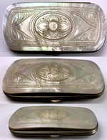 Antique Napoleon III, Victorian Era Carved Mother of Pearl Cigar or Spectacles Case